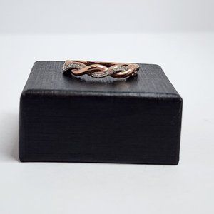 Twisted 14K Rose Gold Over 925 Sterling Silver Ring Size 8